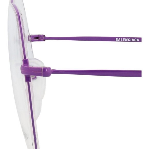 Balenciaga Unisex Round/Oval Violet Violet Transparent Fashion Designer Eyewear - Picture 4 of 4
